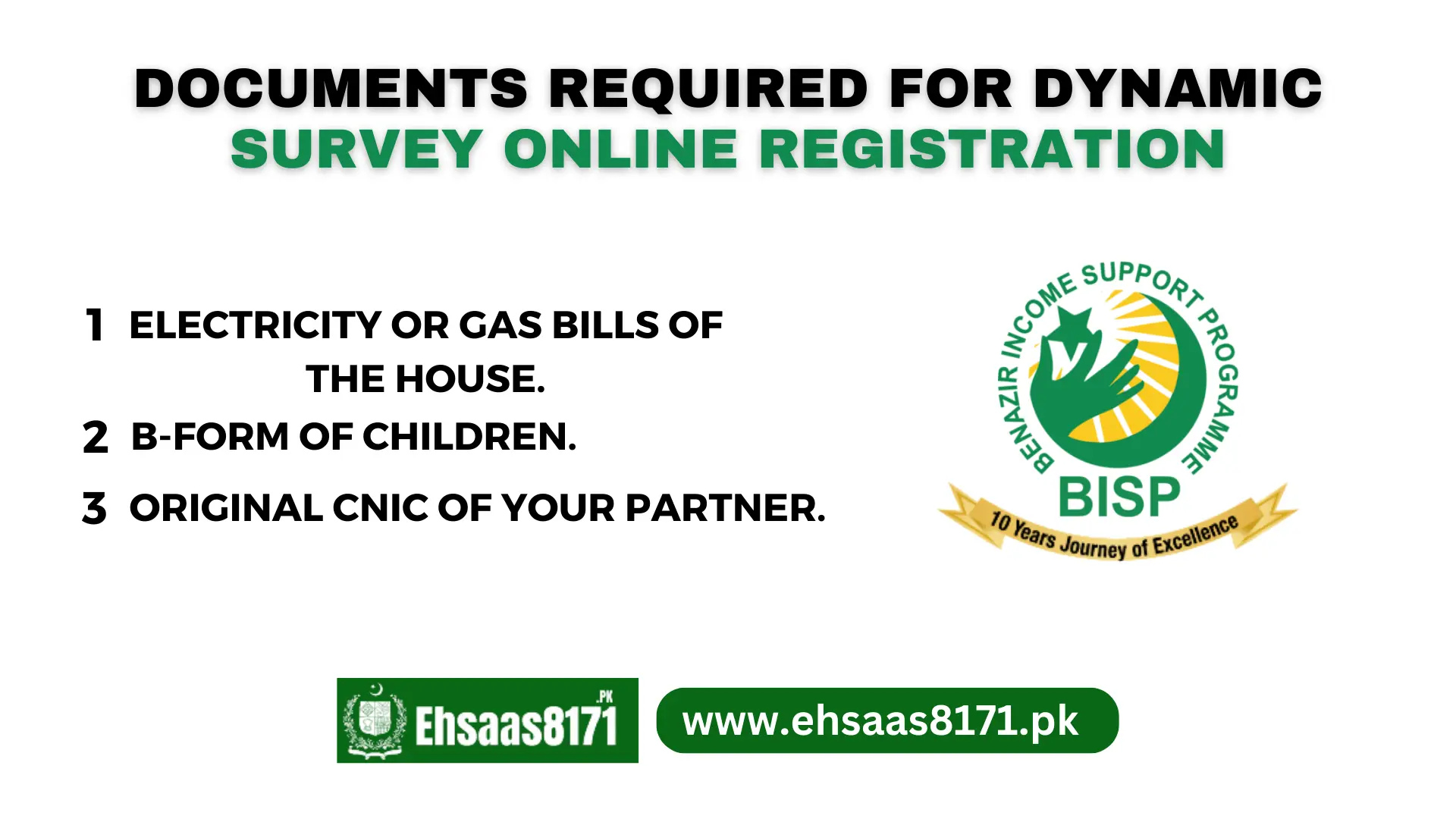 Documents required for Dynamic Survey Online Registration