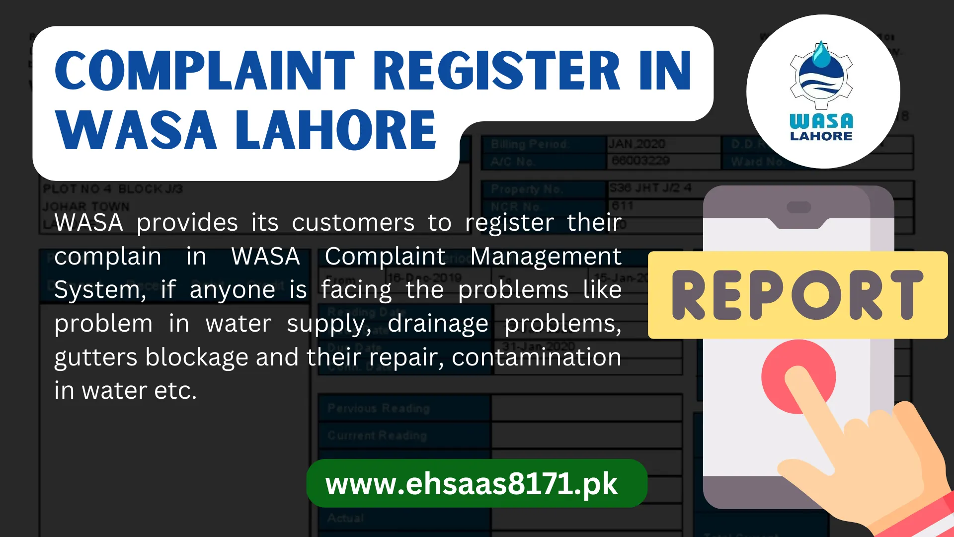 Complaint Register in WASA Lahore