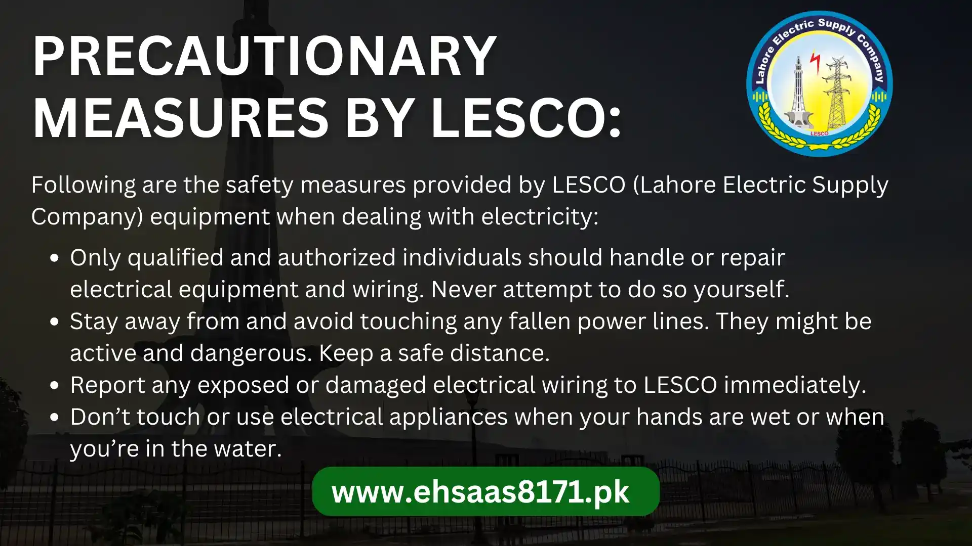 Precautionary Measures By LESCO