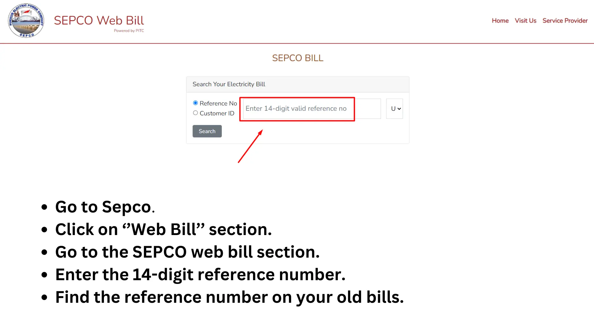 Steps to Follow to Check SEPCO Bill 