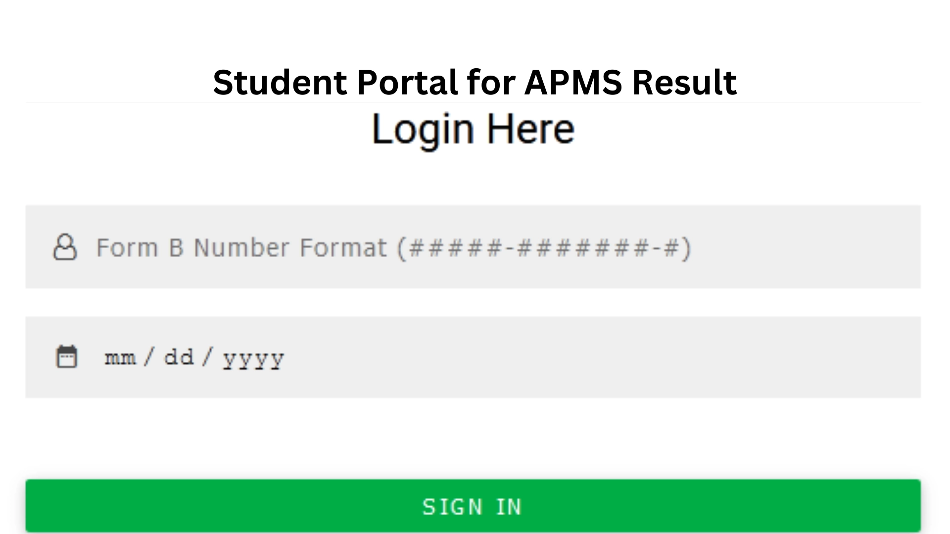 Student Portal for APMS Result