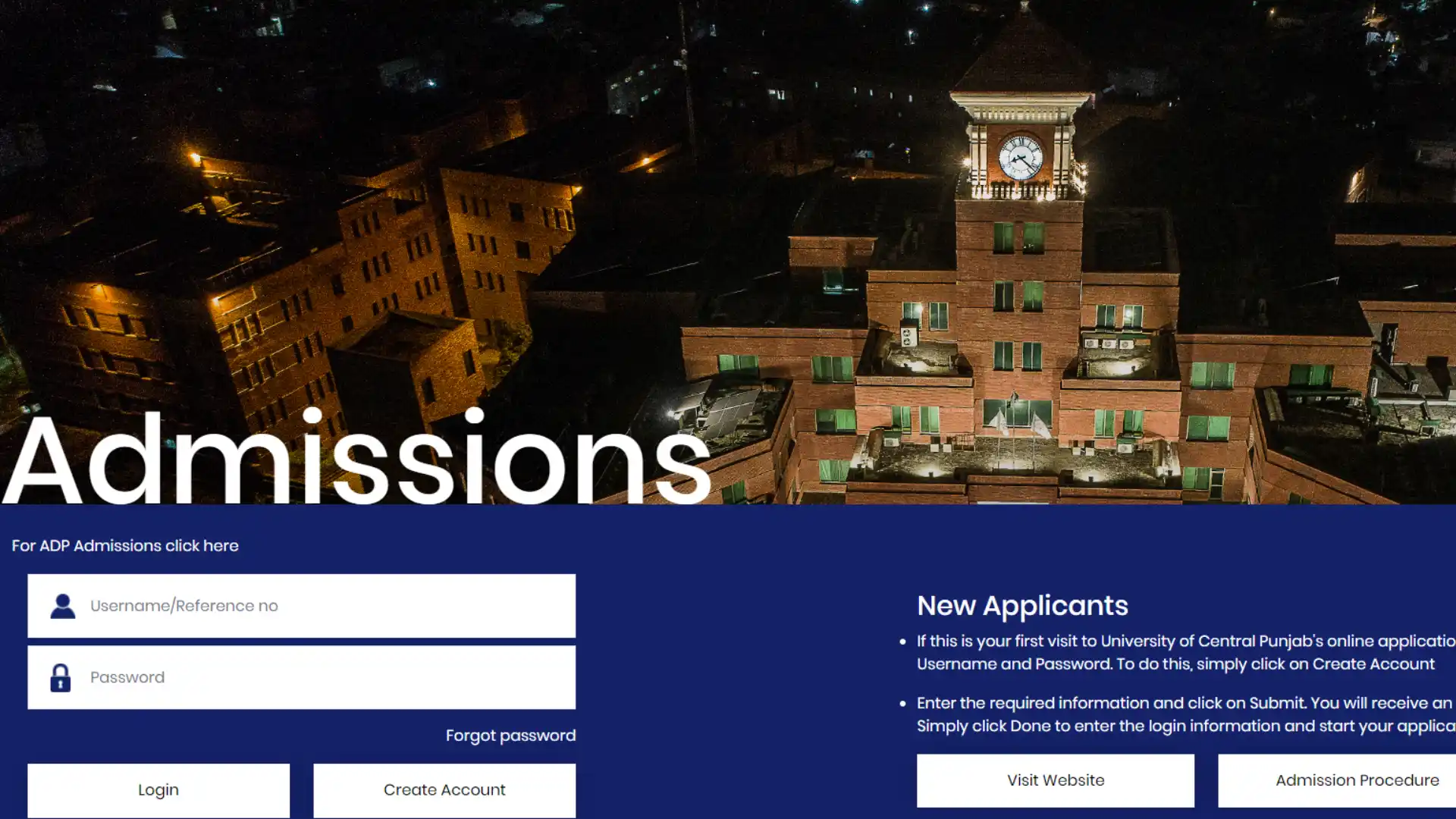 UCP Admissions 2023 Apply Online