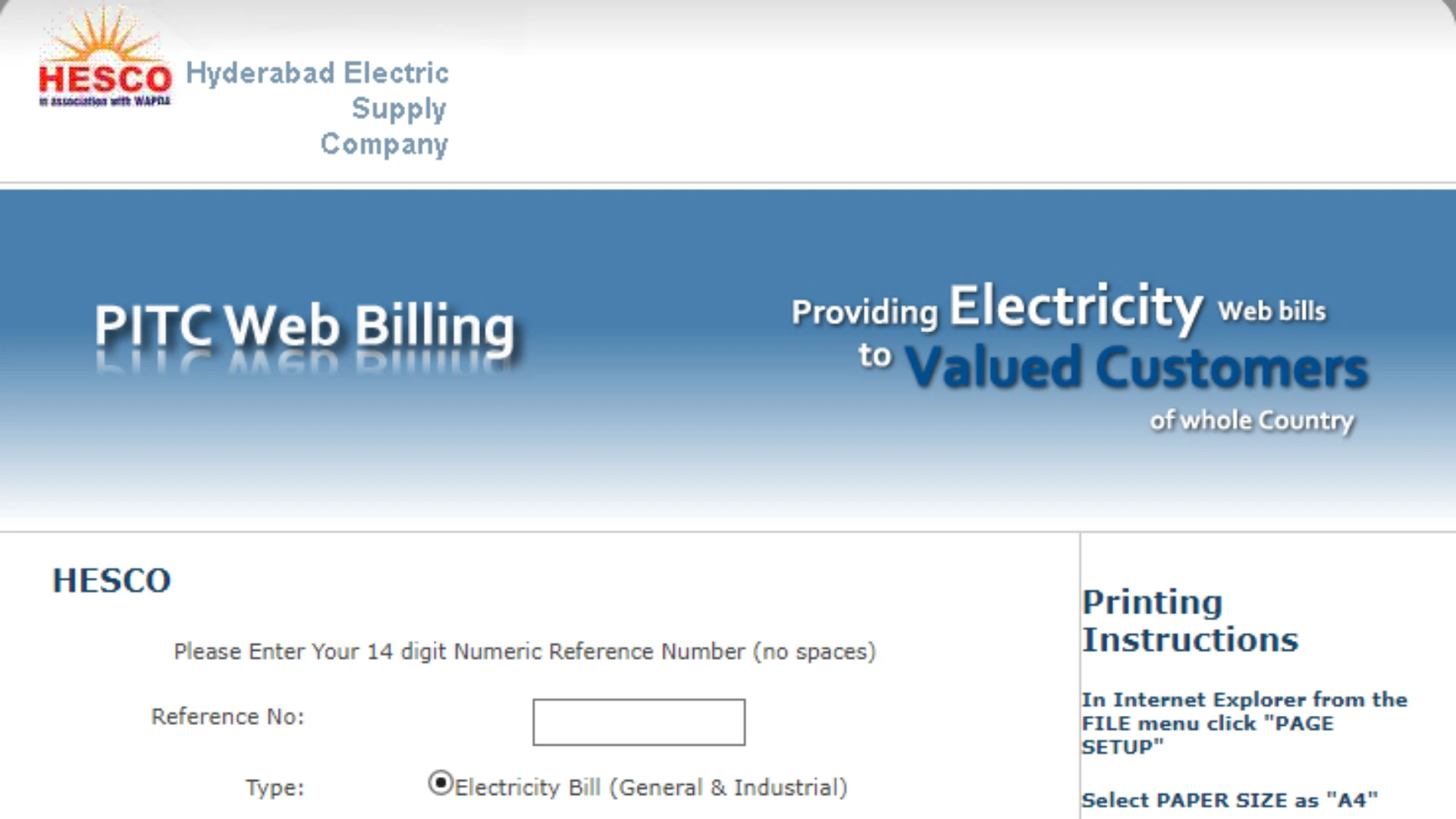 About the HESCO Online Bill